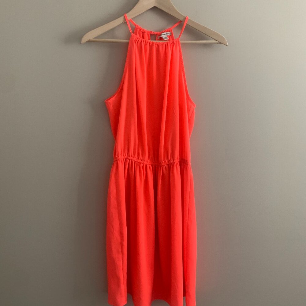 American Eagle | Neon Orange Halter Dress | Size Small